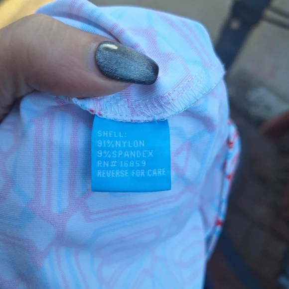 J. McLaughlin Signature Catalina Geometric Print Polo Collared Button Shirt Top - Picture 7 of 7